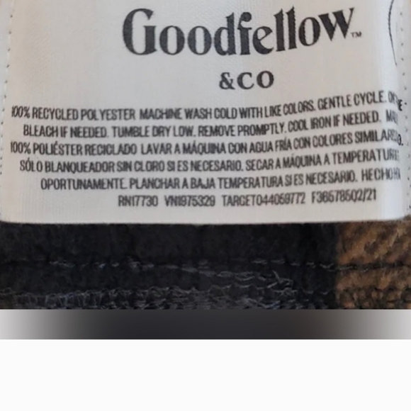 Men's Goodfellow Microfleece Pajama Pants Beige/Black Plaid - Picture 3 of 5